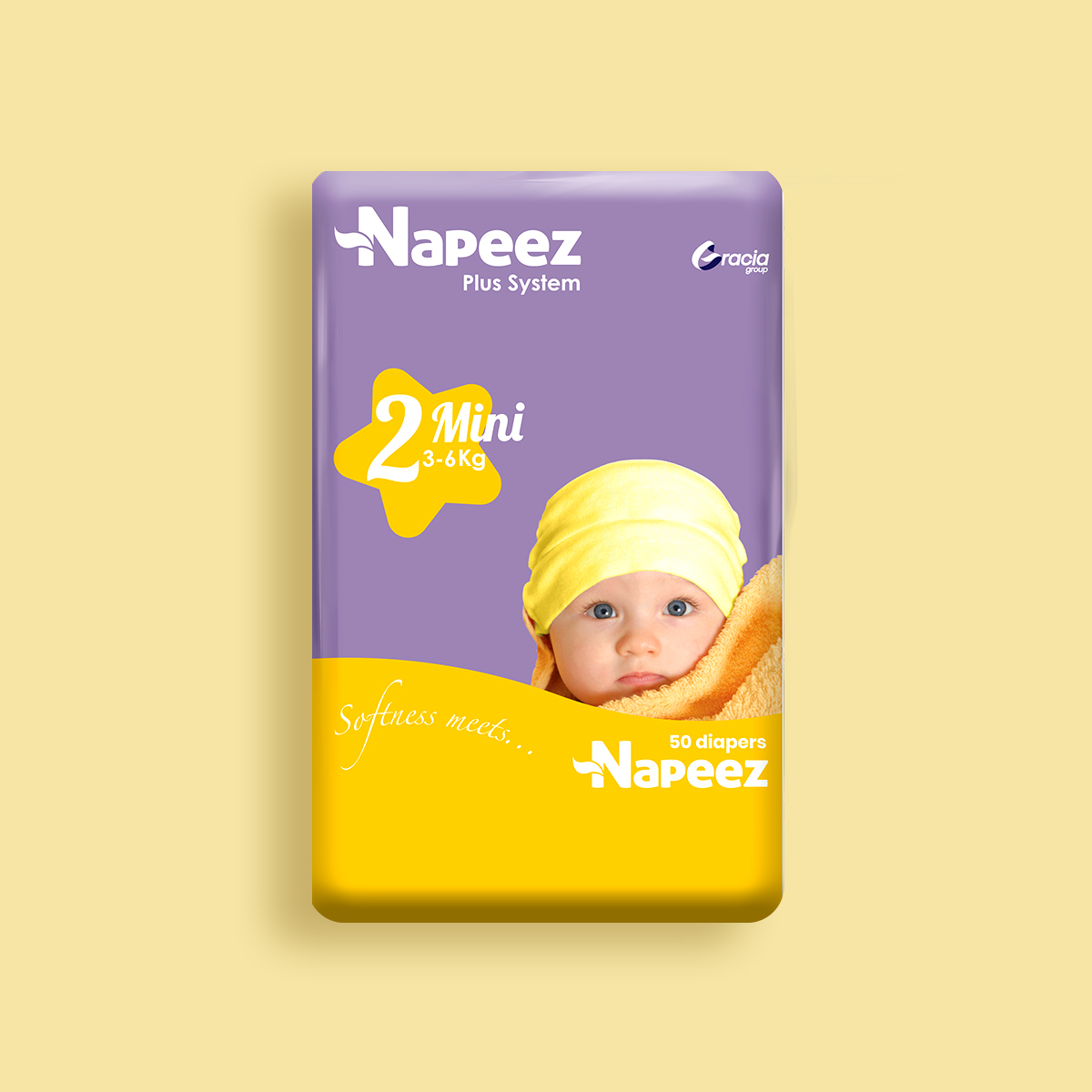 Napeez Plus System Size 2 Mini 3-6 (50 Diapers)